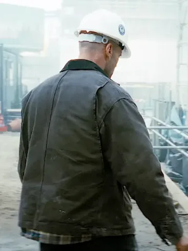 Levon Cade A Working Man 2025 Jason Statham Grey Jacket