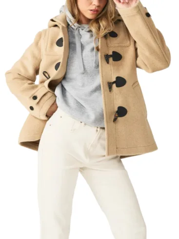 Women's Camel Wool Short Toggle Duffle Coat