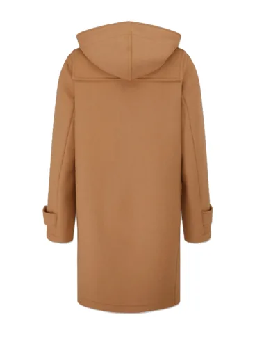 Women’s Classic Fit Camel Wool Hooded Duffle Coat