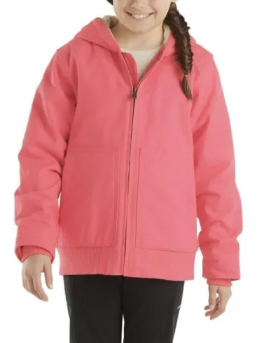 Women's Pink Carhartt Sherpa Lined Hooded Active Jacket