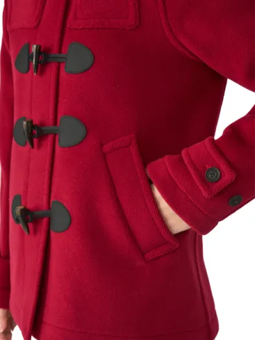 Women's Red Short Duffle Coat