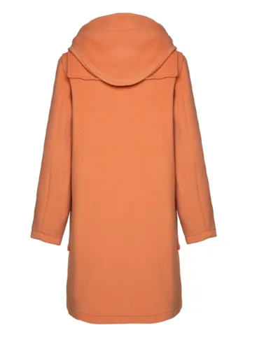 Women's Toggle Peach Wool Hooded Duffle Coat