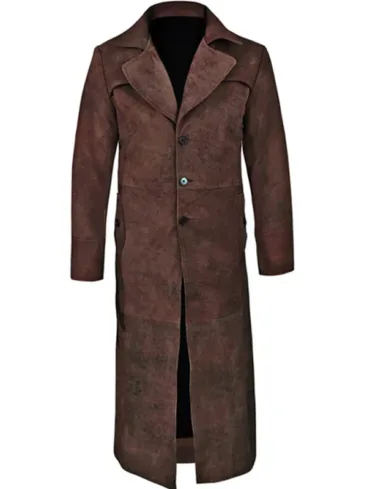 Men's Duster Sheepskin Leather Trench Coat